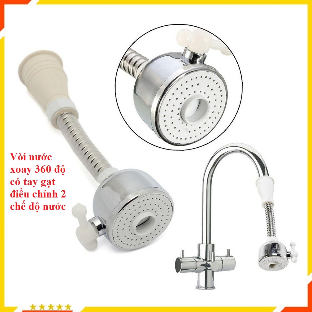 Đầu Vòi Rửa Bát Tăng Áp, Loại Vòi Rửa Bát Dài, Xoay 360 Độ, Có Van Điều Chỉnh Chế Độ Nước