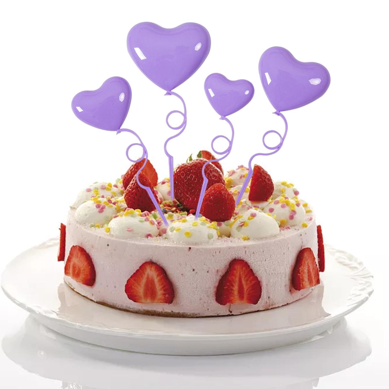 12x Cake Decorations Heart Shape 3D Love Ornaments