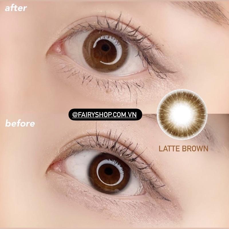 Kính áp tròng Nâu Sữa Latte 14.0mm - FAIRY SHOP CONTACT LENS độ 0 đến 6