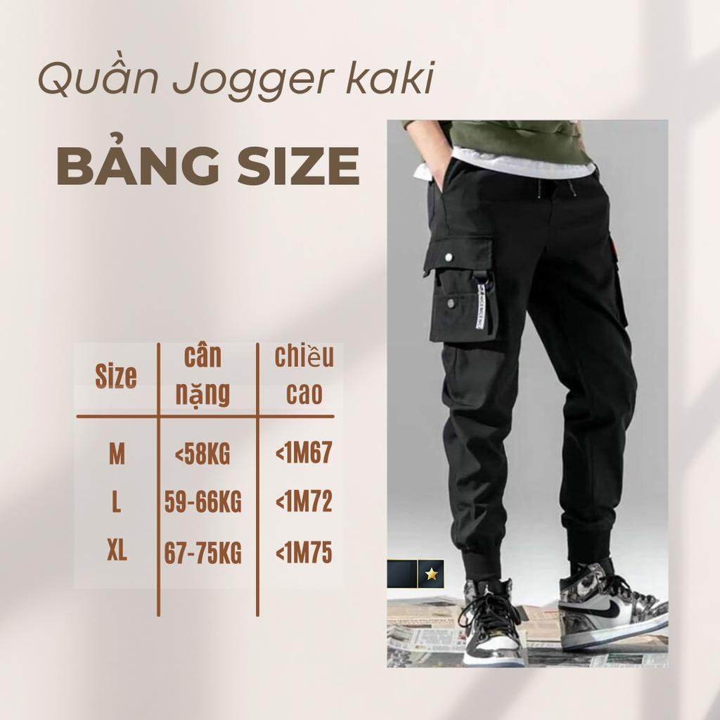 Quần Jogger Kaki Nam Túi Hộp Bo Gấu Cạp Chun Đường may chuẩn đẹp phong cách đường phố hàn quốc JG10