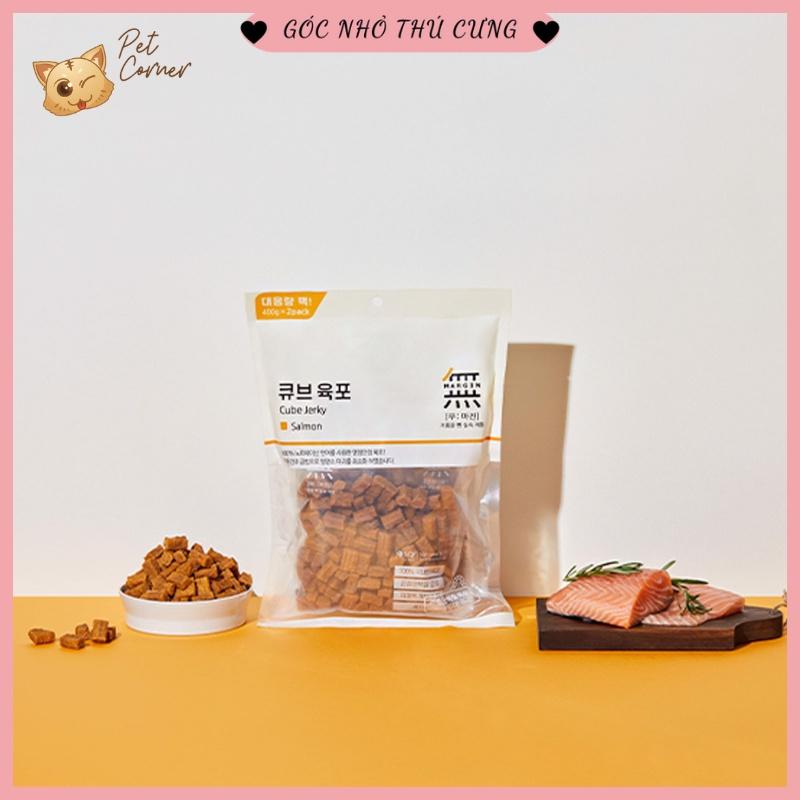 Viên thịt bò, gà và cá hồi Bowwow Cube Jerky - Snack cho chó