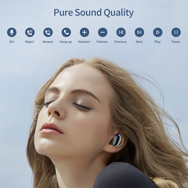 TWS Tai Nghe Không Dây Bluetooth Tai Nghe 5.0 HD Âm Thanh Stereo Thể Thao Chống Thấm Nước Tai Nghe Nhét Tai Tai Nghe Có Micro Loại-C Sạc