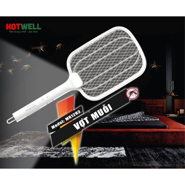 Vợt Muỗi HOTWELL MR12H3, 1 Đổi 1 Trong 100 Ngày - Hàng Chính Hãng