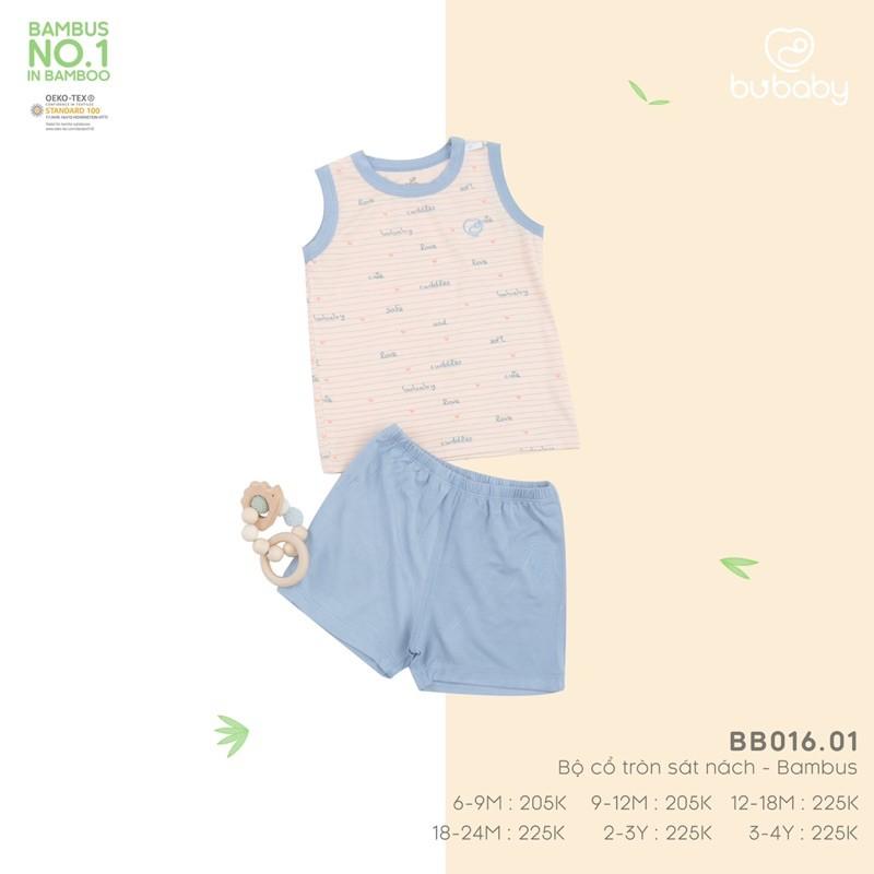 Bộ quần áo sát nách vải sợi tre cho bé trai và bé gái Bambus từ 6 tháng đén 4 tuổi BB016.01