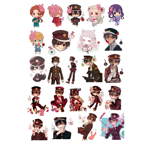 Sticker anime Jinbaku Shounen Hanako-Kun - Ác Quỷ Trong Nhà Vệ Sinh (3 set như hình)