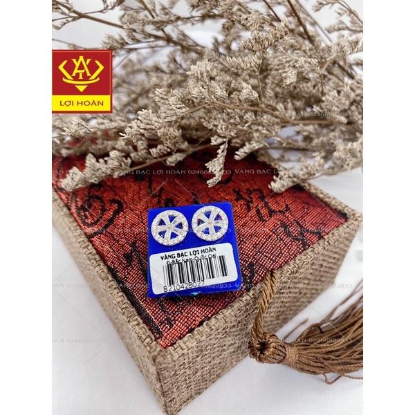 Bông tai bạc đính đá, khuyên tai bạc ta - trang sức Lợi Hoàn