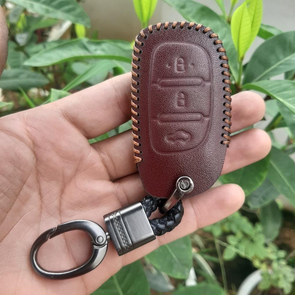 Bao Da Chìa Khóa HYUNDAI . Da Bò Nhập Khẩu ITALIA, Khắc Tên + Số ĐT Chủ Xe