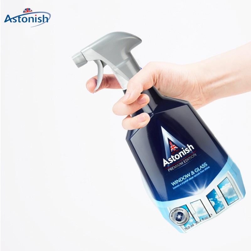 Nước lau kính Astonish C6950 loại bỏ nhanh chóng các vết bẩn kể cả băng keo, công nghệ bay hơi nhanh không loang sương