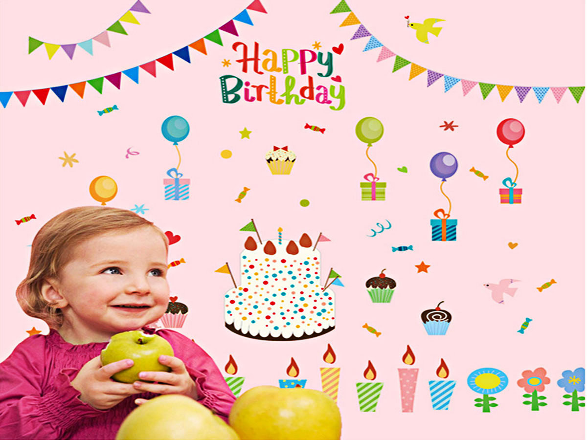 Decal dán tường chúc mừng sinh nhật happy birthday