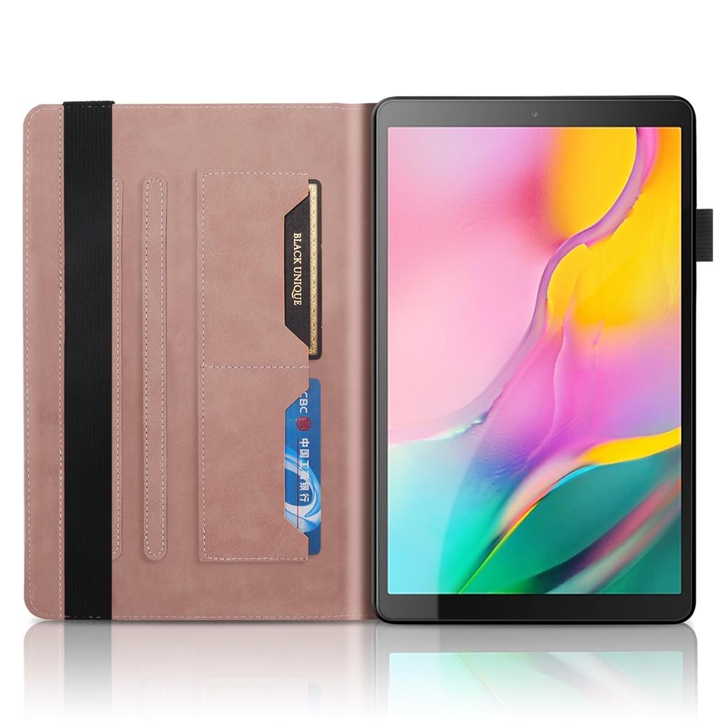 Bao da máy tính bảng nắp gập PU và silicon mềm có ngăn đựng thẻ cho Samsung Galaxy Tab A 10.1 2019 SM-T510 SM-T515