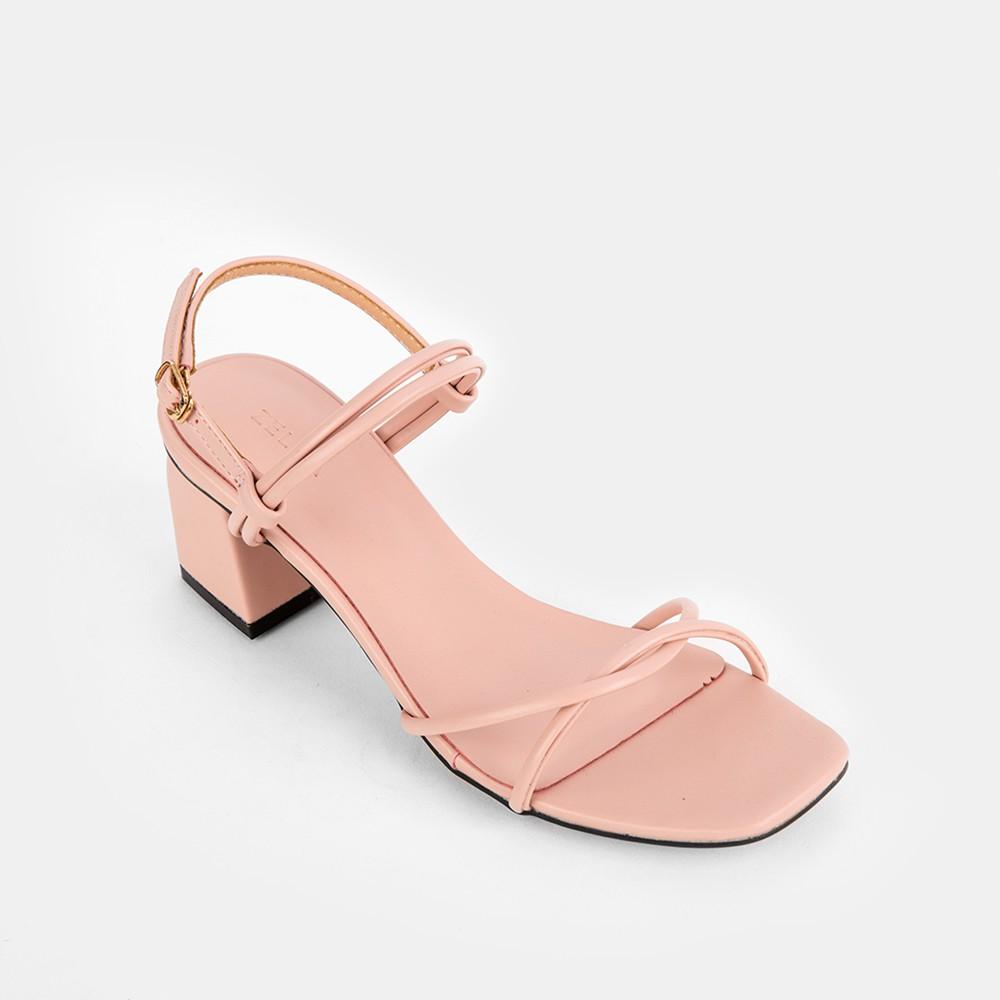 Giày Sandal Zelda Star cao gót vuông 5cm quai ngang mảnh - SN009820