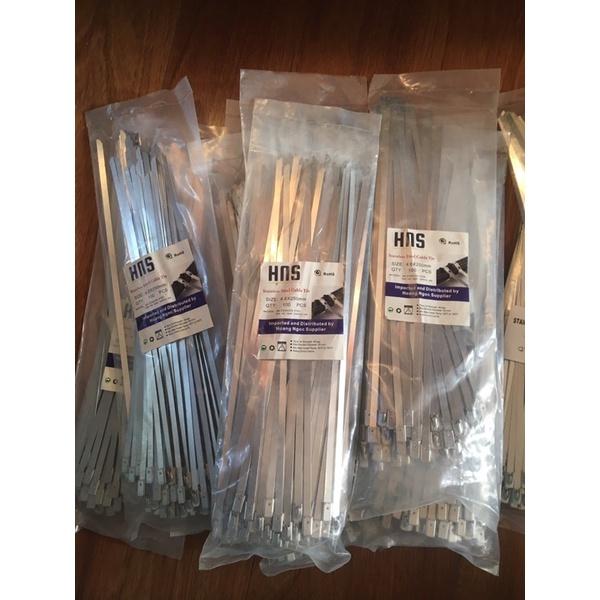 Túi 100 sợi dây rút inox 304 chịu lực, chịu nhiệt size 25cm