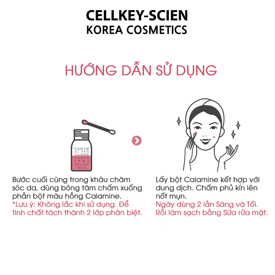 Serum Tinh Chất Chấm Mụn Lành Tính Nhanh Xẹp Mụn Chống Thâm Và Sẹo Rỗ DewyTree The Clean Lab AC DEW Calamine Blemish Spot 20ml