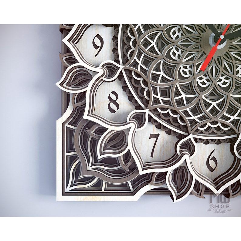 Đồng hồ trang trí kiểu mandala mẫu 20