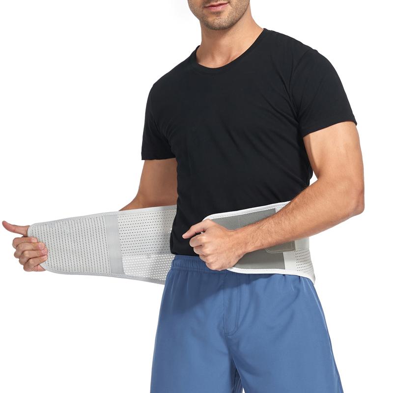 Niềng răng nẹp thắt lưng nam huấn luyện trở lại đai hỗ trợ ortopedicas bảo vệ cột sống hỗ trợ thắt lưng giảm đau Color: Light Grey Size: 2XL