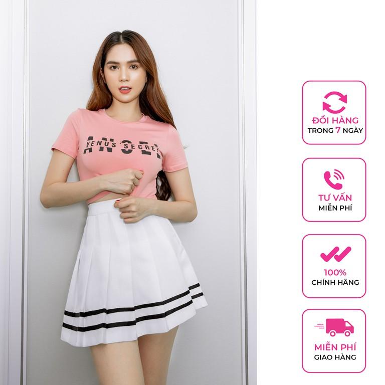 Áo croptop Venus' Secret tay ngắn cổ tròn in chữ trước ngực