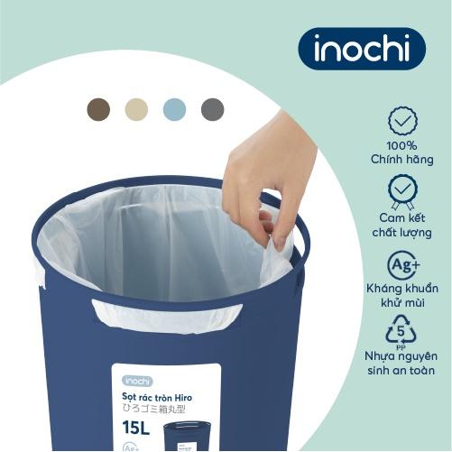 Sọt rác Inochi - Hiro 15L màu Be sữa/Ghi sữa/Xanh nhạt/Nâu café