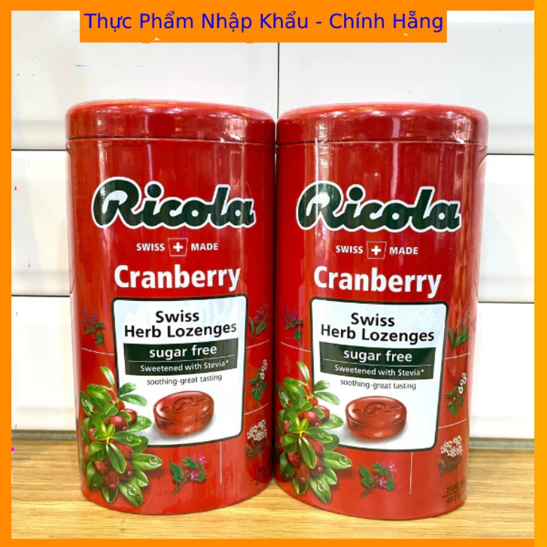 Kẹo Thảo Mộc Ricola không đường Swiss Herb Candy - Cranberry 100g