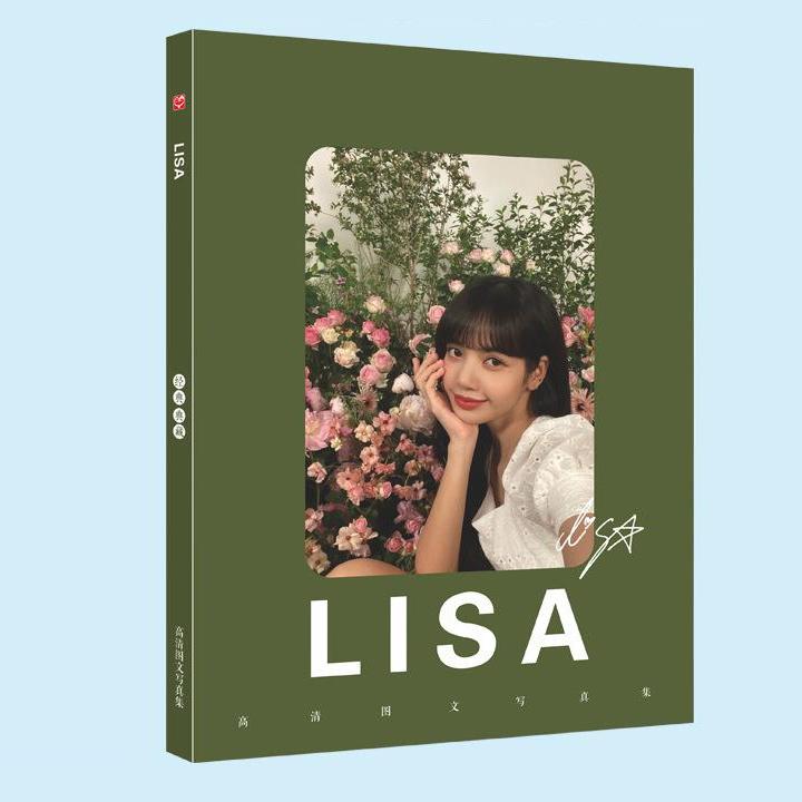 Photobook Lisa Blackpink nền xanh lá viền chữ nhật góc tròn A4 album ảnh poster tập ảnh