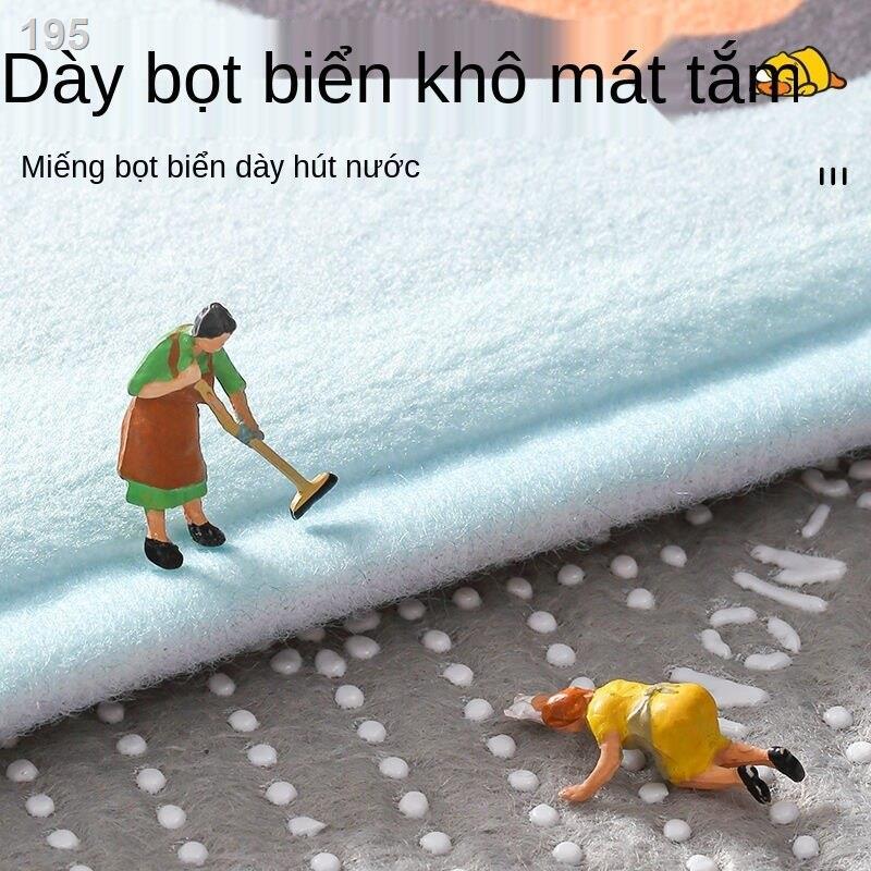 Thảm phòng tắm thấm nước cửa chống trượt hoạt hình gia đình nhà vệ sinh