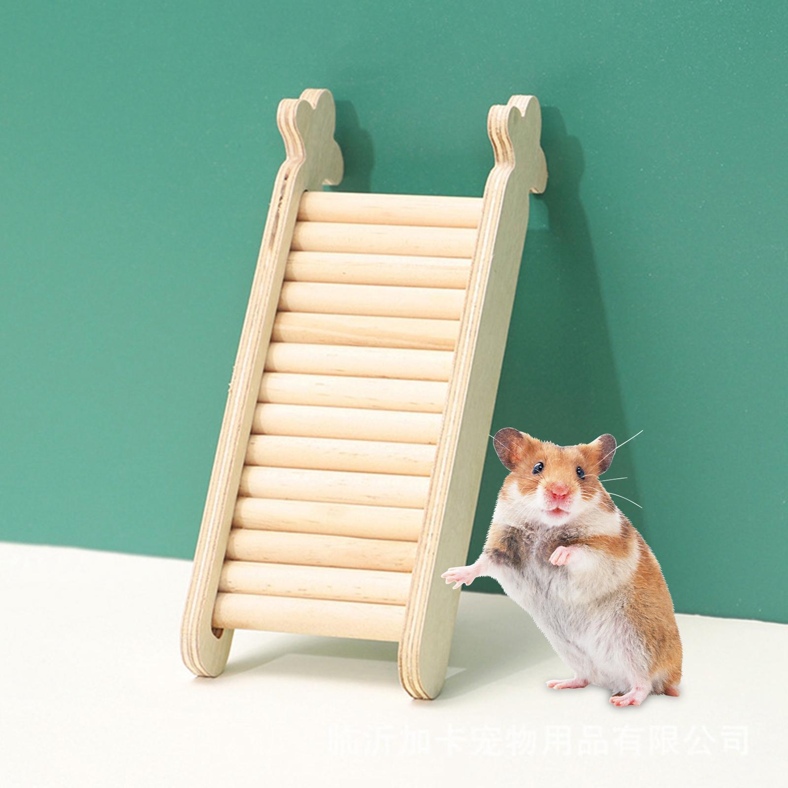 Solid Wooden Rats Hamster Shelter Ladder Decor Small Ladder