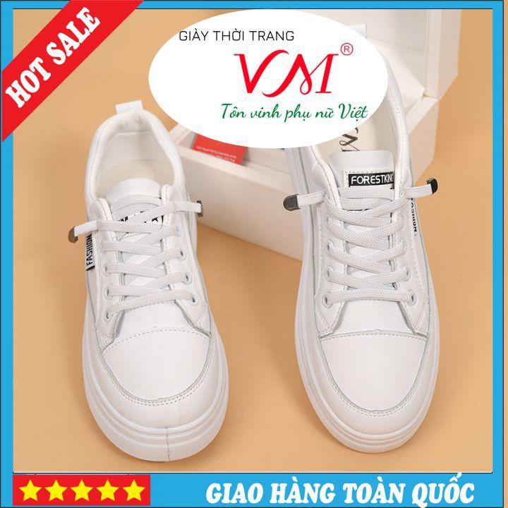 Giày Thể Thao Nữ, chiều cao 3CM, Da Thật Êm Ái, Bền Chắc Và Thời Trang - TT.P14106_TRẮNG