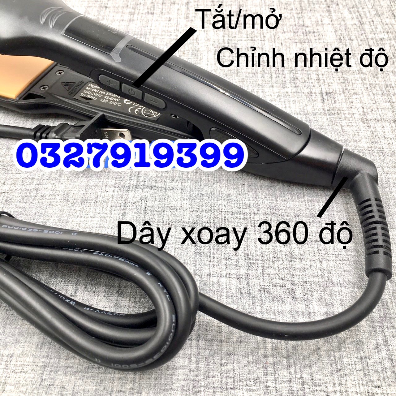 Máy duỗi tóc cao cấp bản nhỏ có màn hình EPS 801