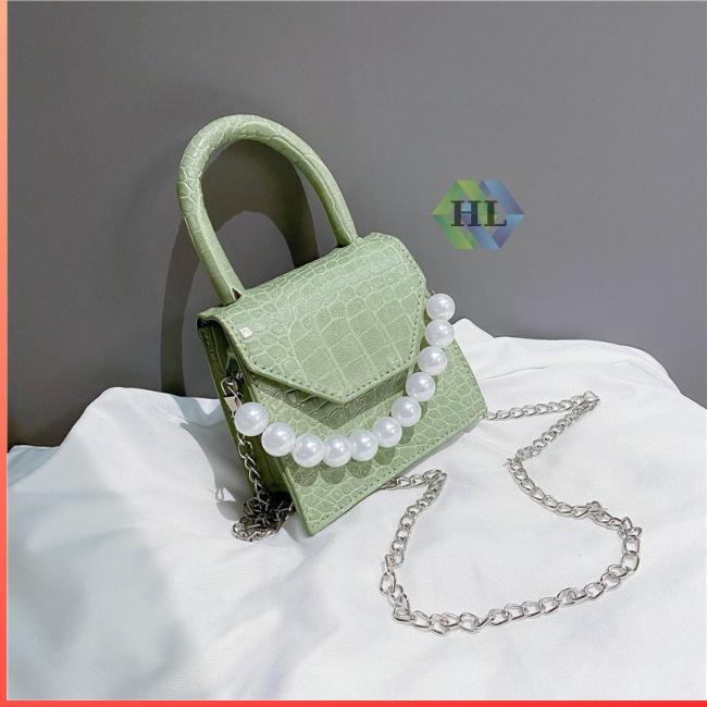 Túi Xách nữ mini ̂  Túi đeo chéo mini đẹp giá rẻ phối quai ngọc đi chơi phong cách hàn quốc TT1