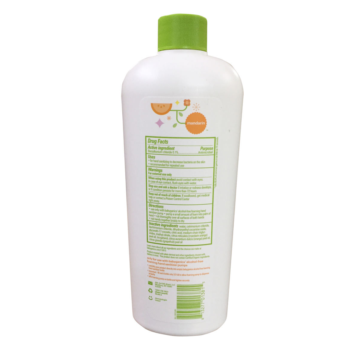 Nước rửa tay khô Babyganics refill 473ml