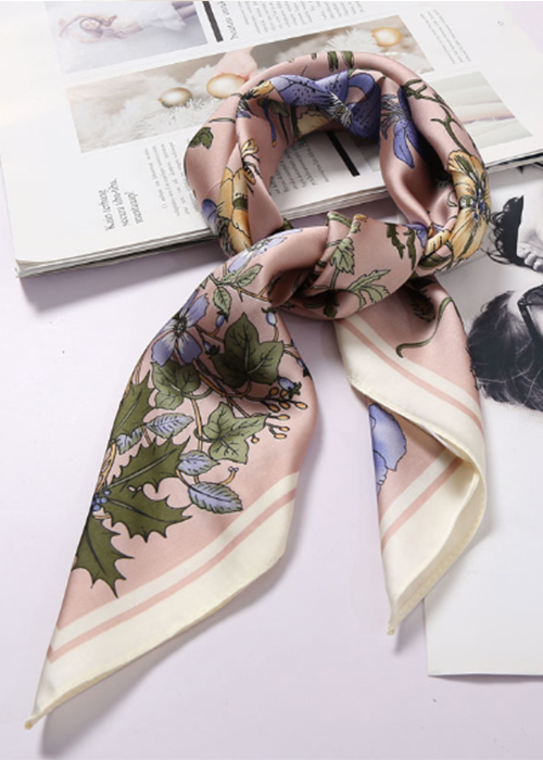 Khăn cổ lụa vuông hoa lá nữ Haint Boutique Kc04