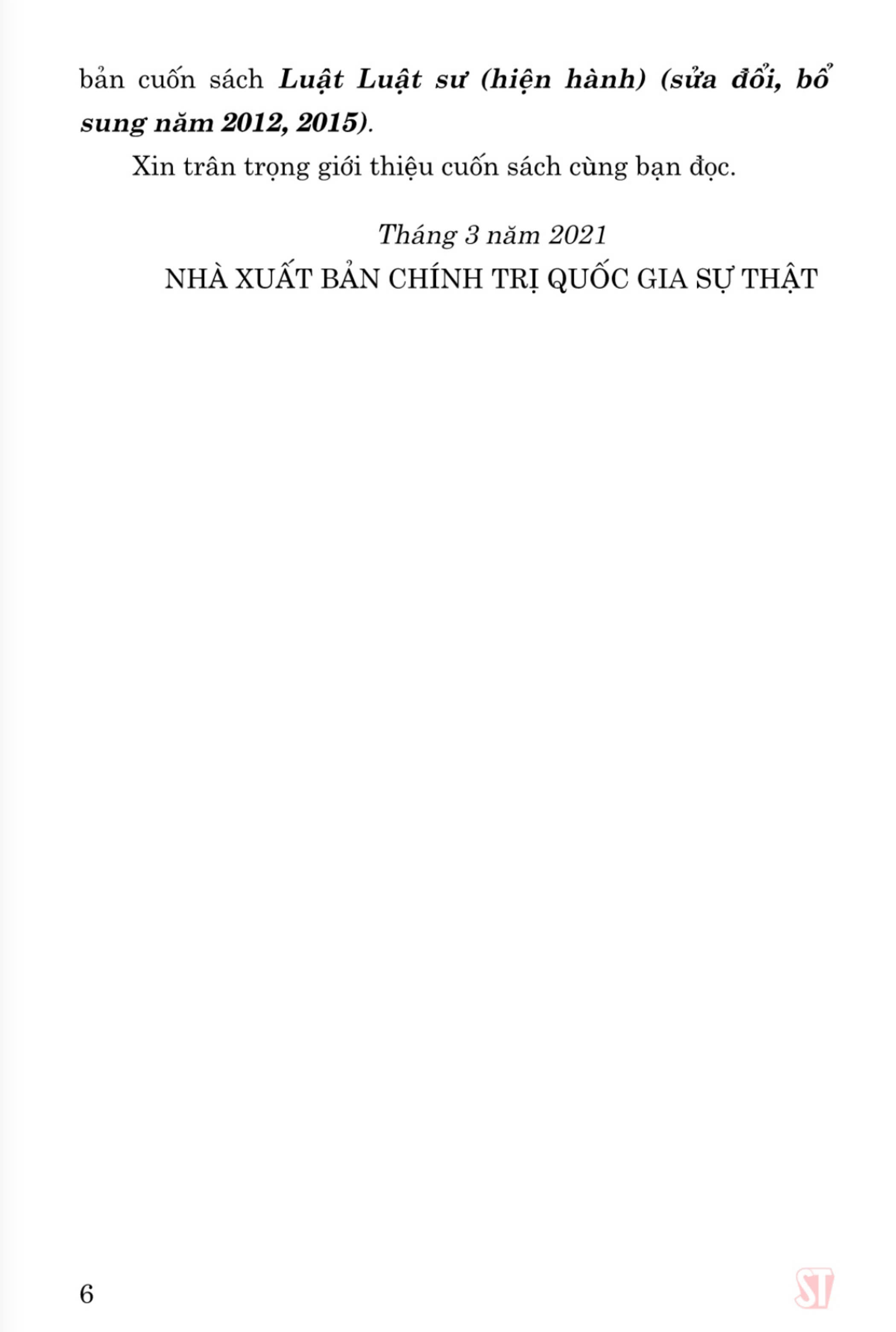 Luật Luật Sư (hiện hành) (sửa đổi, bổ sung năm 2012, 2015)