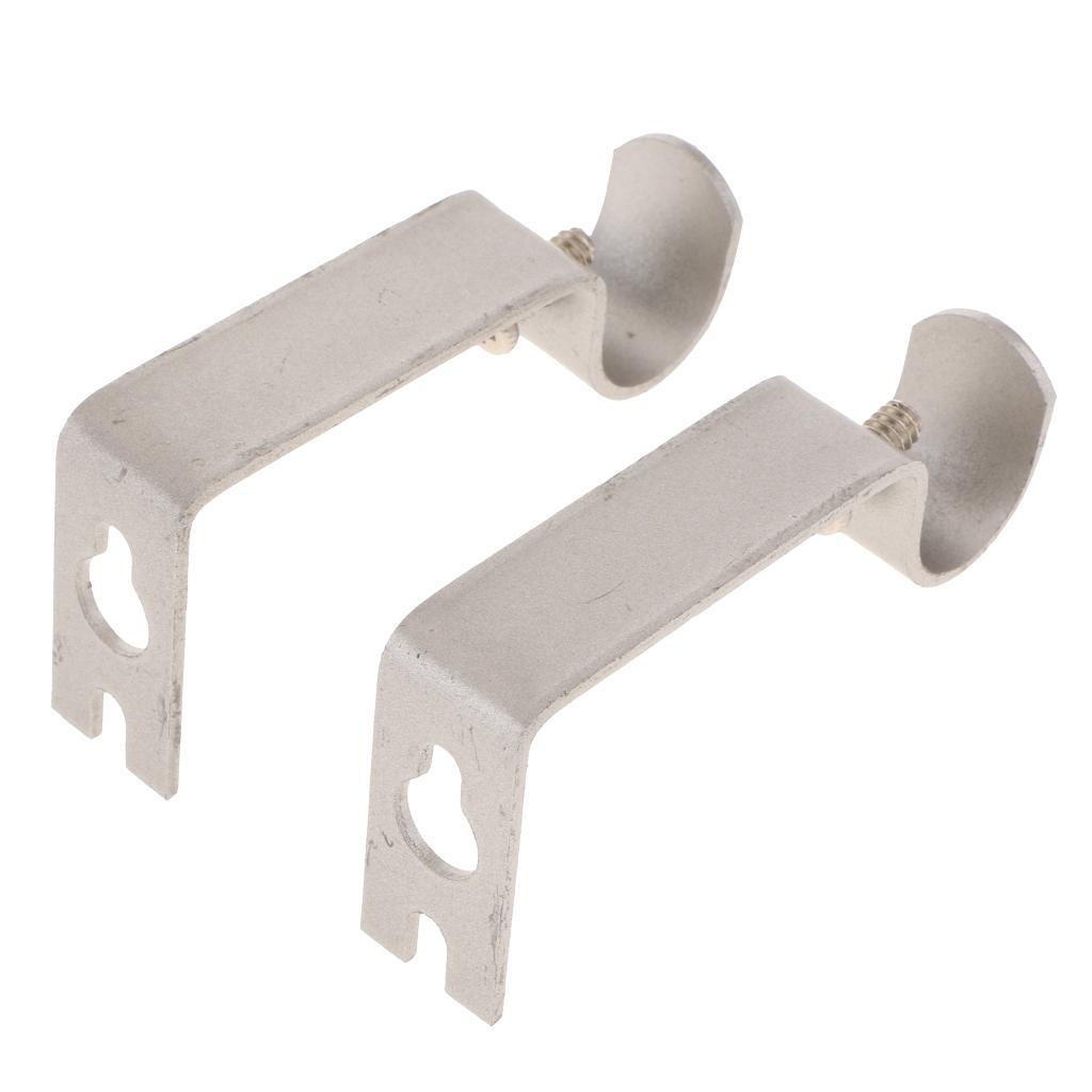 4 Pieces Iron Practical Curtain Pole Bracket Curtain Rod Bracket -Adjustable