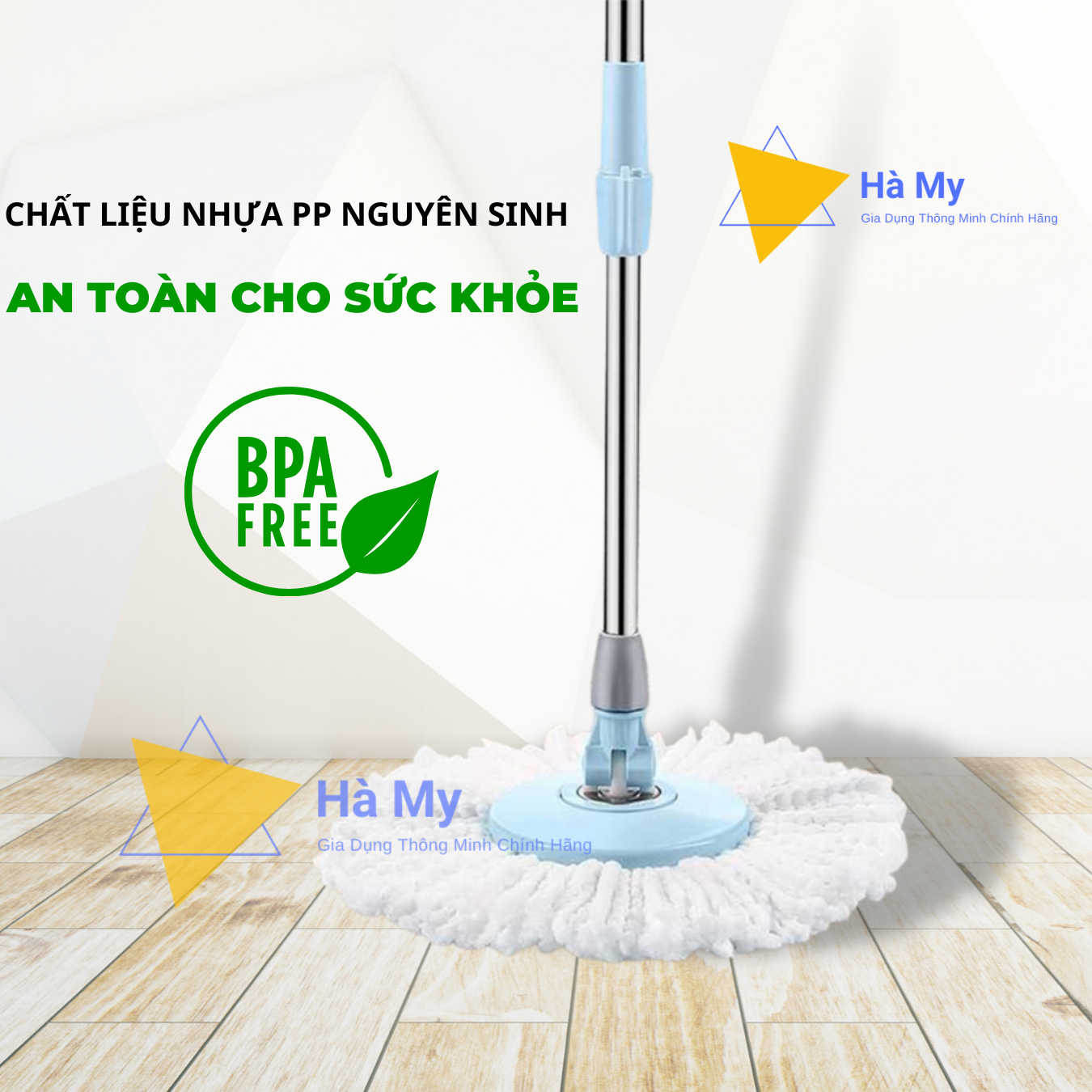 Bộ Cây Lau Nhà Thông Minh,Chổi Tự Vắt Thái Lan Minmop M20 Kèm 2 Bông Lau Siêu Sạch,Nhỏ Gọn,Nhựa PP,Lồng Inox Không Gỉ