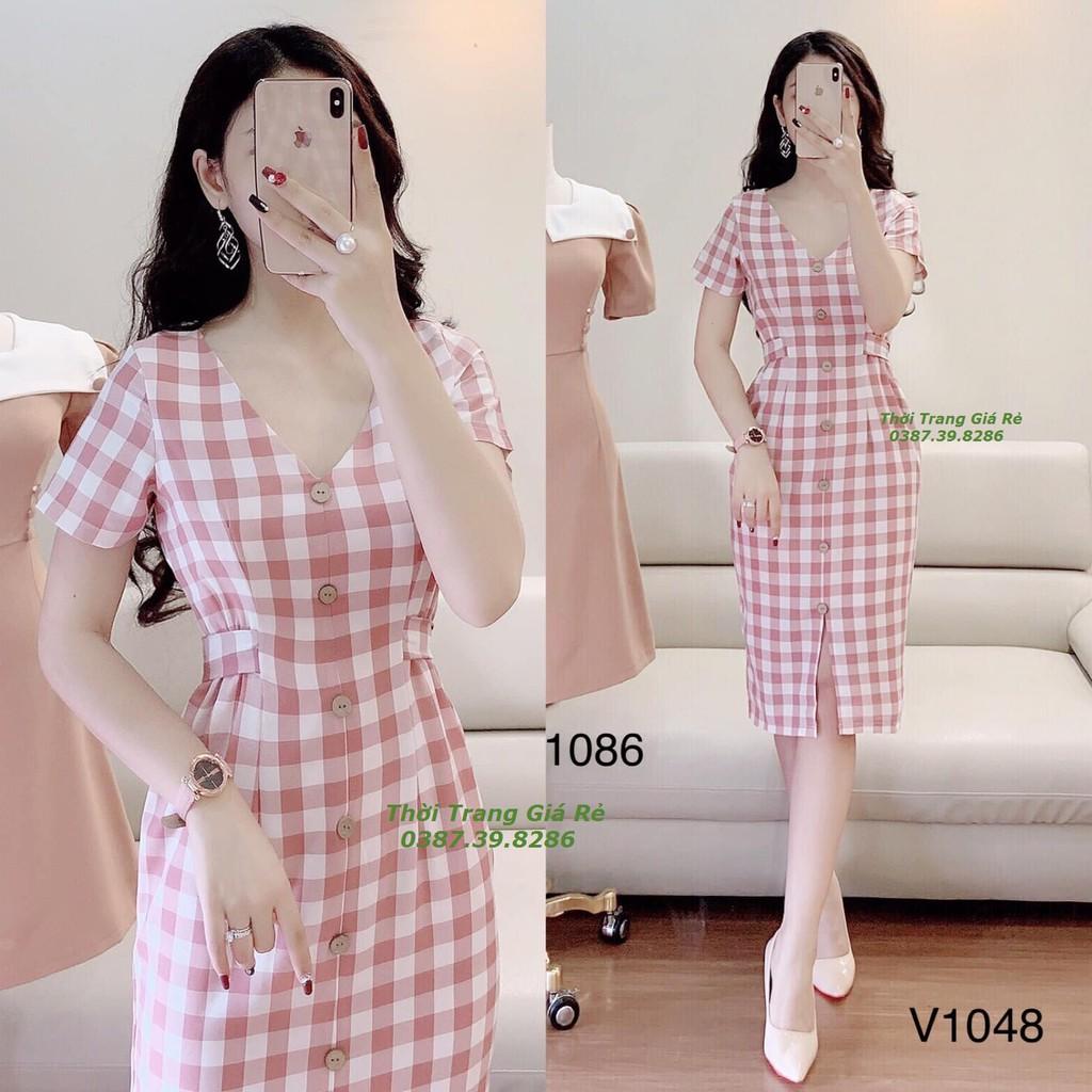 ĐẦM CARO THẮT NƠ EO XINH XẮN