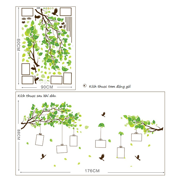 Decal Dán Tường Cành Treo Ảnh DCX023