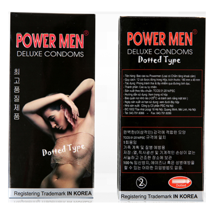 Bao cao su Powermen Dotted - Hộp 12 chiếc