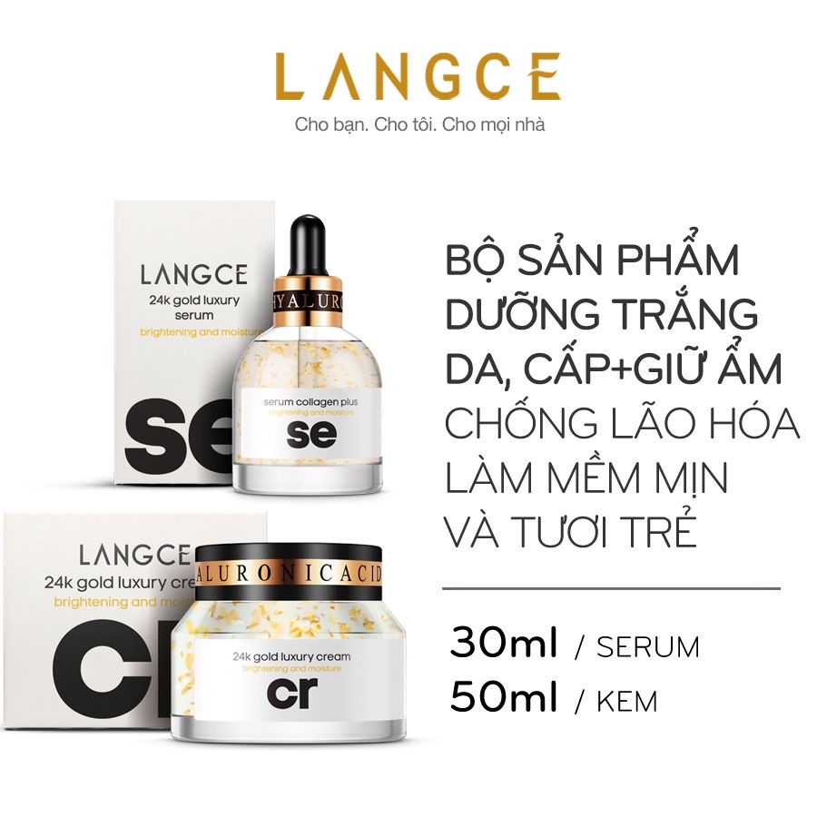 CReam 24k TRẮNG DA, GIỮ ẨM CHỐNG LÃO HÓA 50ml LANGCE