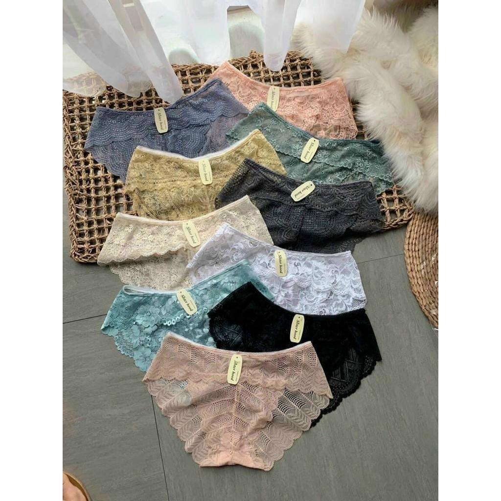 Set 5 quần Lót Nữ Ren Sexy thiết kế họa tiết ren xuyên thấu siêu gợi cảm quyến rũ