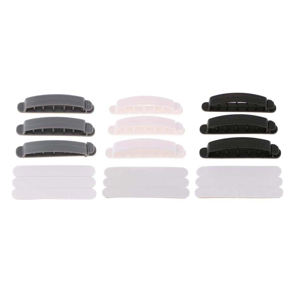 Cable Clips with Strong Adhesive Tapes Wire Holder Organizer Pack of 3 White