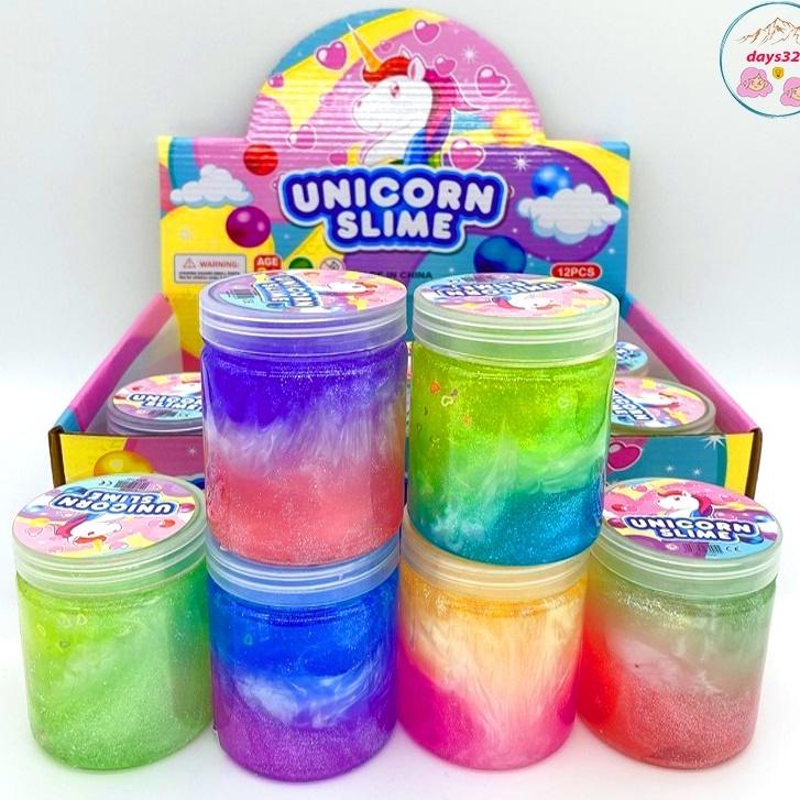 Slime lọ trụ 3 màu dải ngân hà galaxy slam cực đẹp 120ML đồ chơi squishy