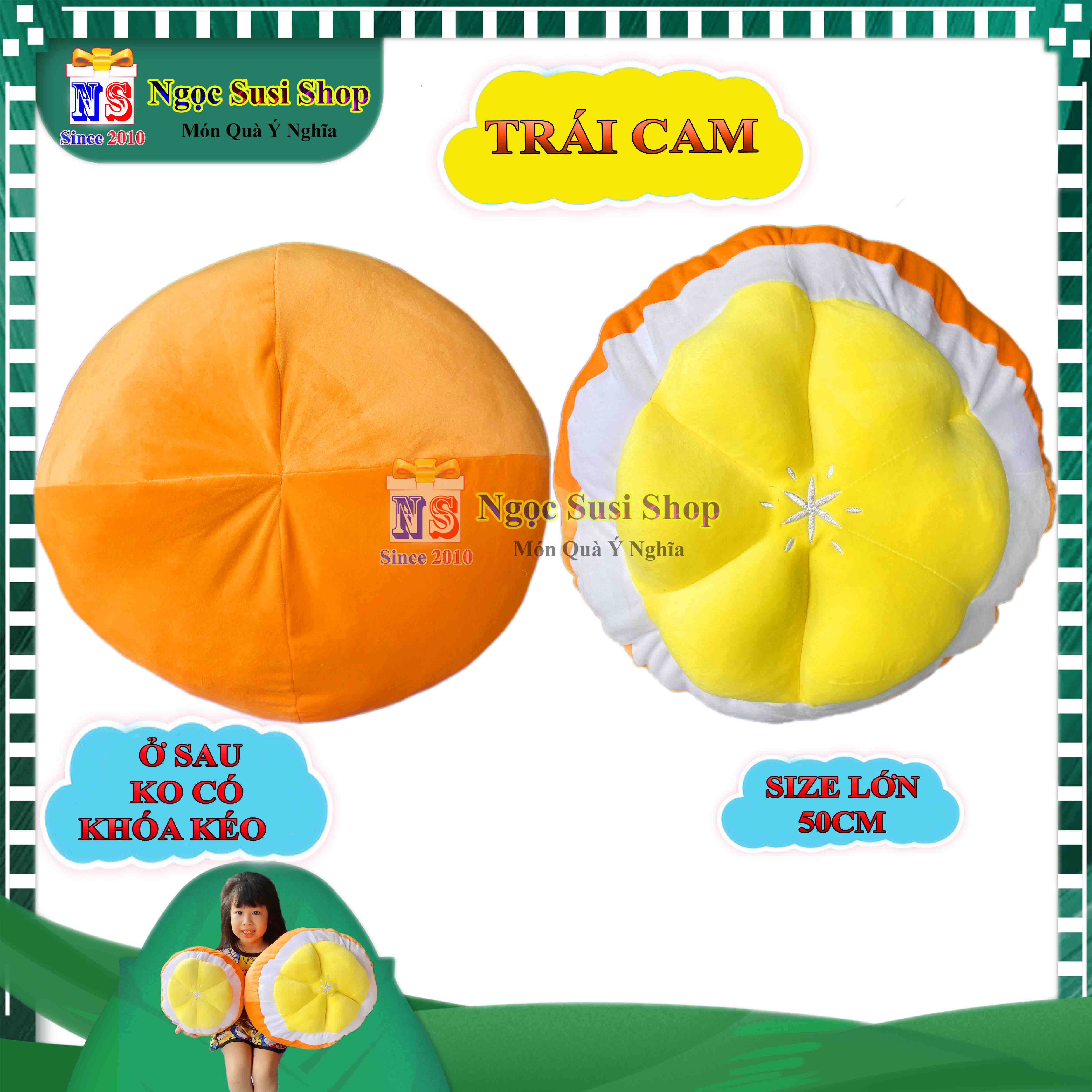 GẤU BÔNG TRÁI CAM SIÊU TO ÔM NGỦ TRANG TRÍ - THÚ BÔNG HÌNH TRÁI CAM SIÊU MỀM NHẸ