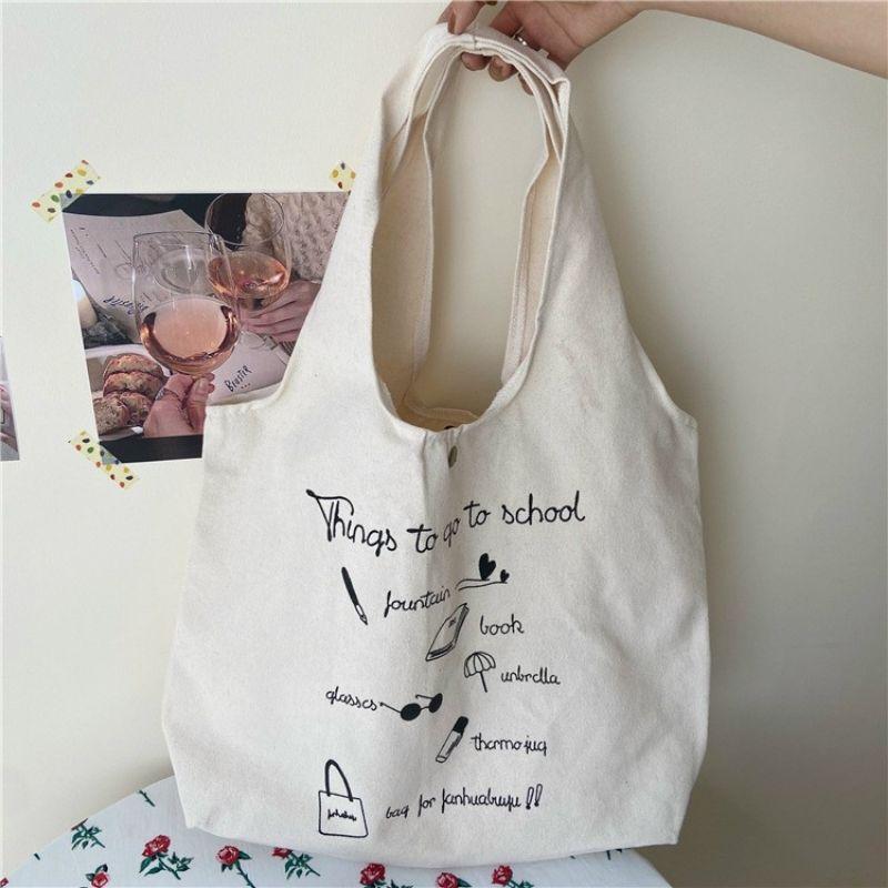 Túi vải canvas tote Things to too school phong cách Hàn Quốc