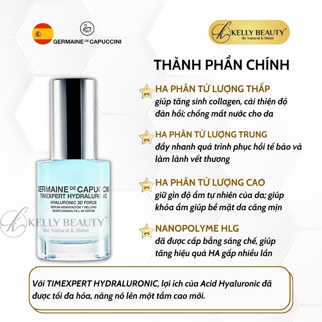 Tinh Chất Căng Mịn Làn Da Germaine Timexpert Hydraluronic 3D Force Moisturising Fill-In Serum | Kelly Beauty