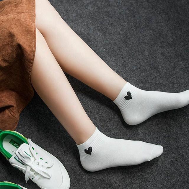 Tất Tim Cổ Ngắn Hàn Quốc 100% Cotton