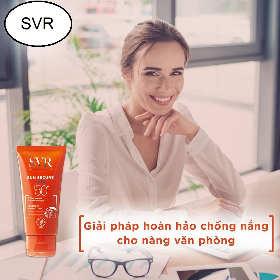 Kem Chống Nắng, Kem Lót Che Khuyết Điểm SVR Sun Secure Blur Spf 50+ 50ml + Tặng Kèm 1 Móc Khóa Hình Tour Eiffel Viền Đỏ