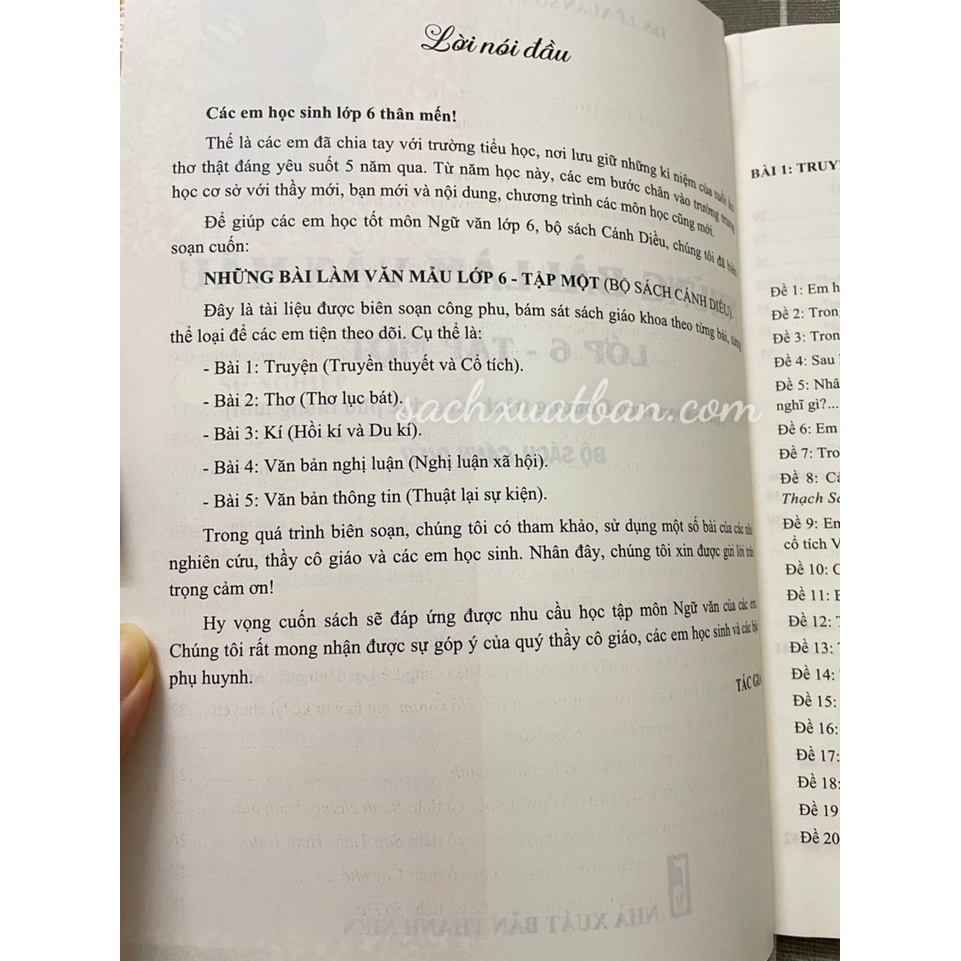 Sách Những bài làm văn mẫu lớp 6 Tập 1 + Tập 2 - Cánh Diều (Biên soạn theo Chương trình GDPT mới)