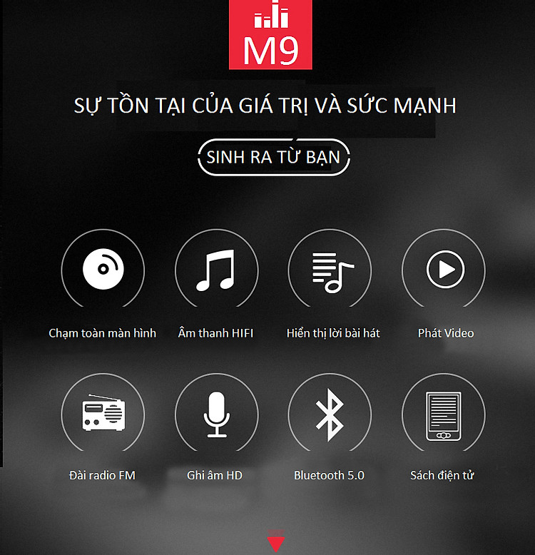 Máy Nghe Nhạc Cảm Ứng Ruizu M9 Có Bluetooth - Hàng Chính Hãng