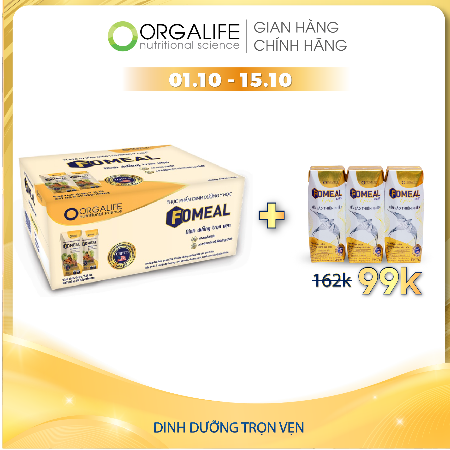 Thùng 30 hộp thực phẩm Formeal dinh dưỡng y học (dạng lỏng)  - Thay thế bữa ăn, dễ hấp thu -  dành cho người bệnh - Orgalife