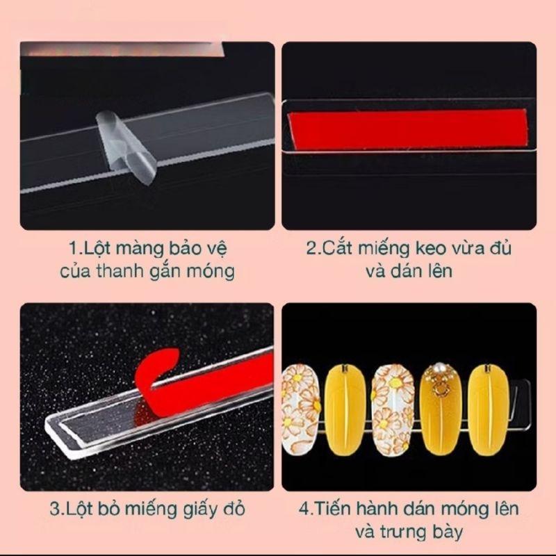 Băng keo đỏ 2 mặt 8mm trong suốt dán nailbox, băng dính tạo fan mi, đính mẫu móng siêu chắc làm nail
