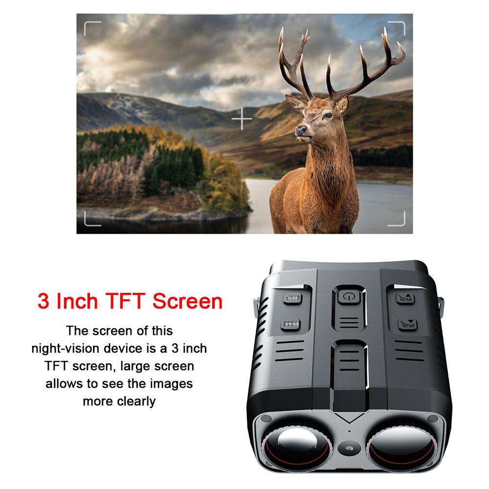 1080P Portable Binocular Infrared Night-Visions Device Day Night Use Photo Video Taking 5X Digital Zoom 300M Full Dark Viewing Distance for Outdoor Hunt Boating Journey